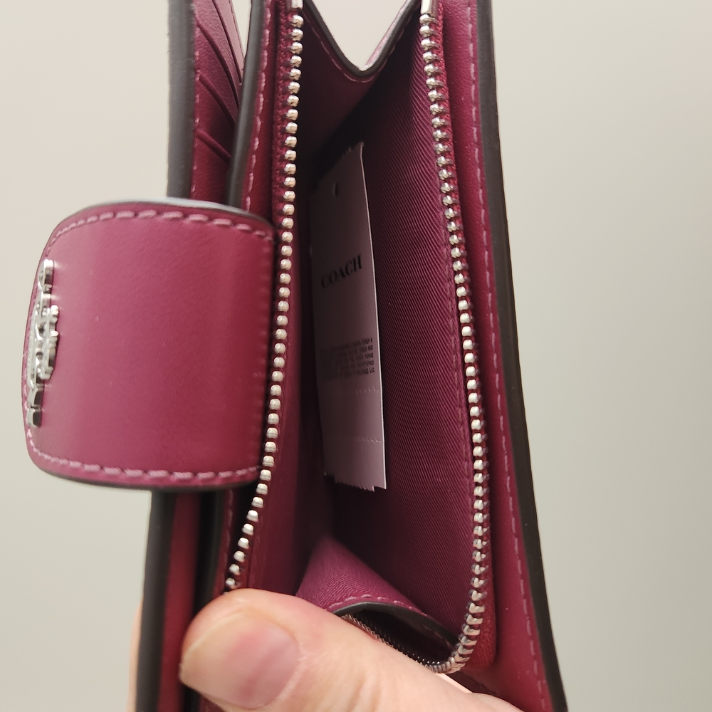 Coach Brown and Pink Floral Wallet - Picture 6 of 7
